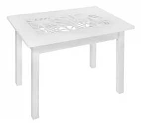 Стол обеденный Прямоуг. ажур ноги Мажор Р-15 белая ЛДСП белый