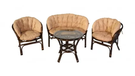 Комплект Багама с диваном, подушки светлые полные Bahama11 венге