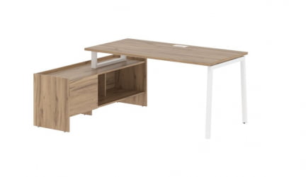 Стол с тумбой EDIS ELCT 17814 Дуб Денвер светлый Белый