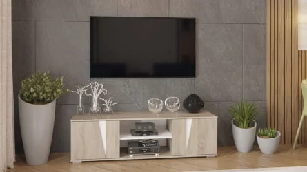 ТВ тумба Тип 4 Дуб сонома/Белый