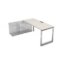 Стол рабочий, прямолинейный три опоры, левый GLOSS LINE НСТЛ-О.975 Ivory