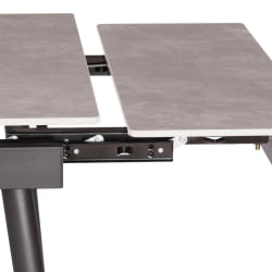 Раздвижной стол Lord Grey/Лорд Грей столешница керамика (матовая) /опоры металл, светло-серый/черный, (120+30+30)x80x75 см