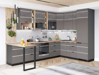 Модульная кухня Грейс 105.35 Дуб Галифакс натуральный Оникс