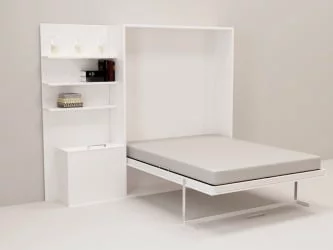 Откидная кровать с полкой Смарт 1 К 1600+П левая Дуб молочный