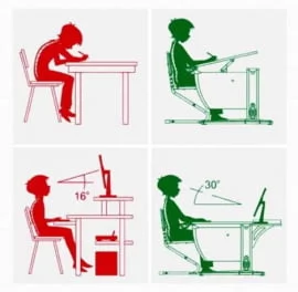 Растущая парта Parta 1/75-40 Белый Синий