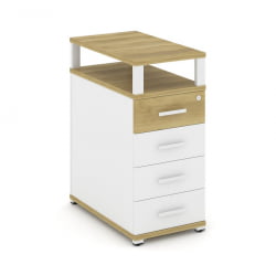 Тумба приставная с 4-мя ящиками и надставкой CОНCЕПТ CН.ТГО-003 Б/В Дуб Винченцо Белый бриллиант Белый / CONCEPT CN.TGO-003 B/W