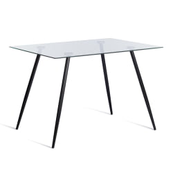 Стеклянный стол SOPHIA (mod. 5003) металл/стекло (8мм), 110 х 80 х 75 см, черный / прозрачный