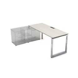 Стол рабочий, прямолинейный три опоры, левый GLOSS LINE НСТЛ-О.984 Ivory