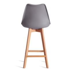 Стул барный TULIP BAR (mod. C1014H-1) / 2 шт. в упаковке пластик/дерево, 42 х 47,5 х 104 см, Grey (серый) 92717 / натуральный