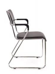 Кресло для посетителей Everprof Fix Plus Chrome экокожа Черный