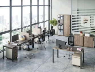 Стол эргономичный правый на металлоопорах New Line NLN36322734 Дуб шамони темный