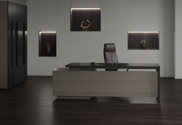 Кабинет руководителя VELION №2 Яшма черный Дуб Сильвер