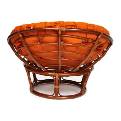 Кресло PAPASAN 23/01 W /с подушкой/ диаметр подушки 122 см, 115х101х104 см, Pecan (орех), ткань Оранжевый, С 23