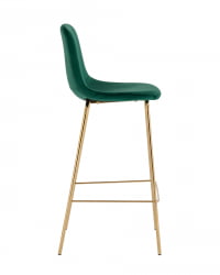 Стул барный Валенсия SN золотые ножки велюр Зеленый