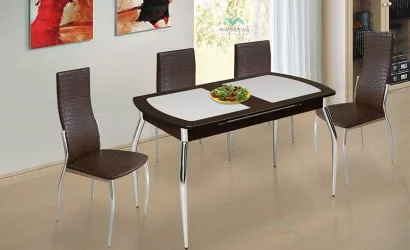 Стол обеденный раздвижной со стеклом 70/120