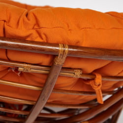 Кресло PAPASAN 23/01 W /с подушкой/ диаметр подушки 122 см, 115х101х104 см, Pecan (орех), ткань Оранжевый, С 23