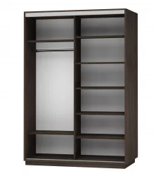 Шкаф-купе со стеклом Экспресс Дуо 1600х2200h Улица/Венге