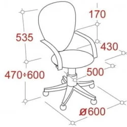 Кресло офисное UA_JUPITER Ткань 508870 Черная