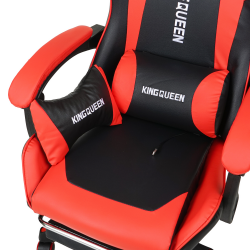 Геймерское кресло 1206 KINGQUEEN цвет черный/красный с массажем 1206-black-red-mass