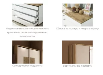 Спальный гарнитур Фиджи №6 Дуб Золотой Антрацит