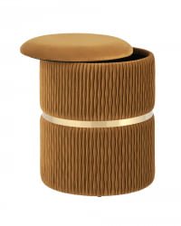 Пуф Джесси с ящиком велюр Горчичный