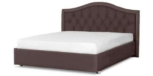 Мягкая интерьерная кровать "Калининград" с подъемным механизмом Материал фасада: Экокожа; Спальное место: 800х2000 мм; Цвет фасада: Коричневый; Цвет корпуса: Коричневый 