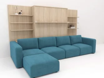 Диван кровать трансформер Смарт 1 П+КД+П+Пуф 1600 Венге