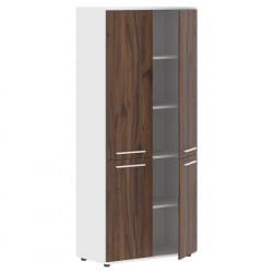 Шкаф с глухими средними и малыми дверьми ЕДИС ЕХCС 85.3 Дуб Денвер темный Белый Белый / EDIS EHCS