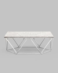 Журнальный столик Авалон silver 122*66 Серый мрамор