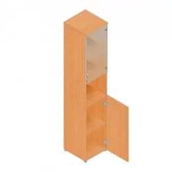 Шкаф для документов узкий с тонированными стеклами Р.П-4СТ бук Бавария
