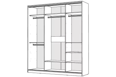 Белый шкаф-купе с зеркалом Виктория 1800х584х2300, Белый 18ДЗЗЗДЗЗЗ-ПШШШ-Б 310-794