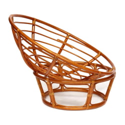 Кресло PAPASAN 23/01 W /с подушкой/ диаметр подушки 122 см, 115х101х104 см, Cognac (коньяк), ткань Оранжевый, С 23