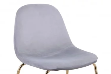 Стул полубарный Валенсия велюр Серый золотые ножки
