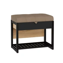 Вешалка с банкеткой Техно ЛД 02 Дуб Золотой Черный