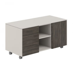 Тумба мобильная 3-секционная Атлас НЗ-0223.ГС.БТ Серый камень Бренсон Трюфель / Atlas NZ-0223.GS.BT