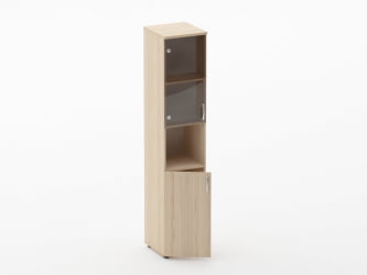 Шкаф высокий со стеклом и нишей Glassy 6.19.14Л Туя