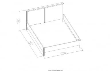 Кровать (1600) Sherlock 42 Дуб Сонома (спальня)
