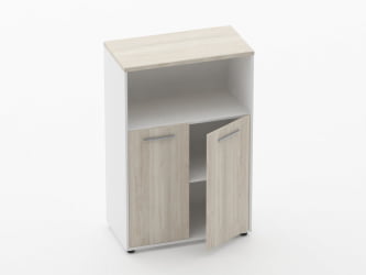 Шкаф 2 широкий закрытый с нишей Дека 10.12.111 Дуб Сантана светлый/Белый / Deka