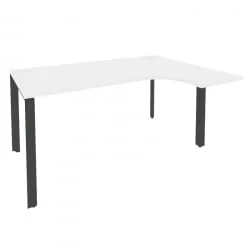 Стол эргономичный правый на П-образном м/к ОНИКС О.МП-СА-4Р Белый Бриллиант/Антрацит / ONIX O.MP-SA-4R
