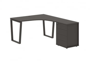 Стол эргономичный с тумбой правый ЕДИС ЕВCЕТ 1318 Р Мокко / EDIS EVCET R