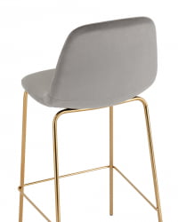 Стул барный Валенсия SN золотые ножки велюр Серый