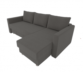 Диван угловой с подлокотниками Мадрид (Берхоусе) Цвет фасада: Серый Велюто 12; Тип: Левый/правый; Материал фасада: Металл/Велюр / (Berhouse)