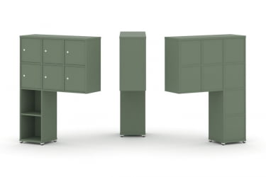 Надставка на стол высокая односторонняя + задняя стенка (8 шт.) + распашной фасад (6 шт.) CONCEPT CN.ONV-008 Кобо Белый металл