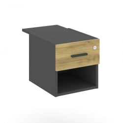 Тумба подвесная с ящиком и нишей CОНCЕПТ CН.ПТ-005 Б/В Дуб Винченцо Антрацит / CONCEPT CN.PT-005 B/W