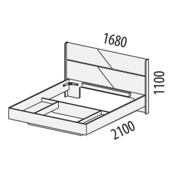 Кровать двуспальная Монако 903.01 Белый шпон/Даллайс Айвори