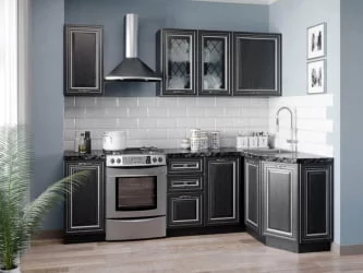 Шкаф кухонный 600 Италия ЛД 275.356.000 Черный Дуб темный