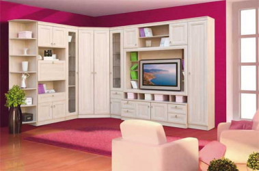 Шкаф в гостиную 607  Денвер светлый