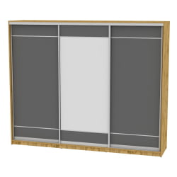 Шкаф-купе B-220х270х60-3(ДВ-Графит-D7D8D7)