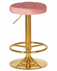 Табурет DOBRIN BRUNO GOLD (пудрово-розовый велюр (MJ9-32))