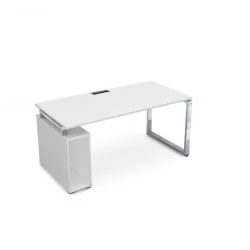 Стол с тумбой под системный блок ГЛОСС ЛИНЕ НССБ-О.984 Белый Премиум / GLOSS LINE